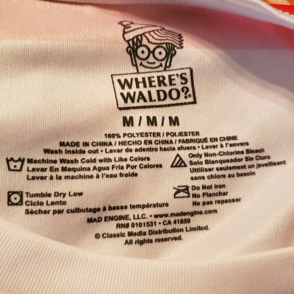 Where’s Waldo Red White stripe shirt Men's Medium Costume EUC - Picture 4 of 4